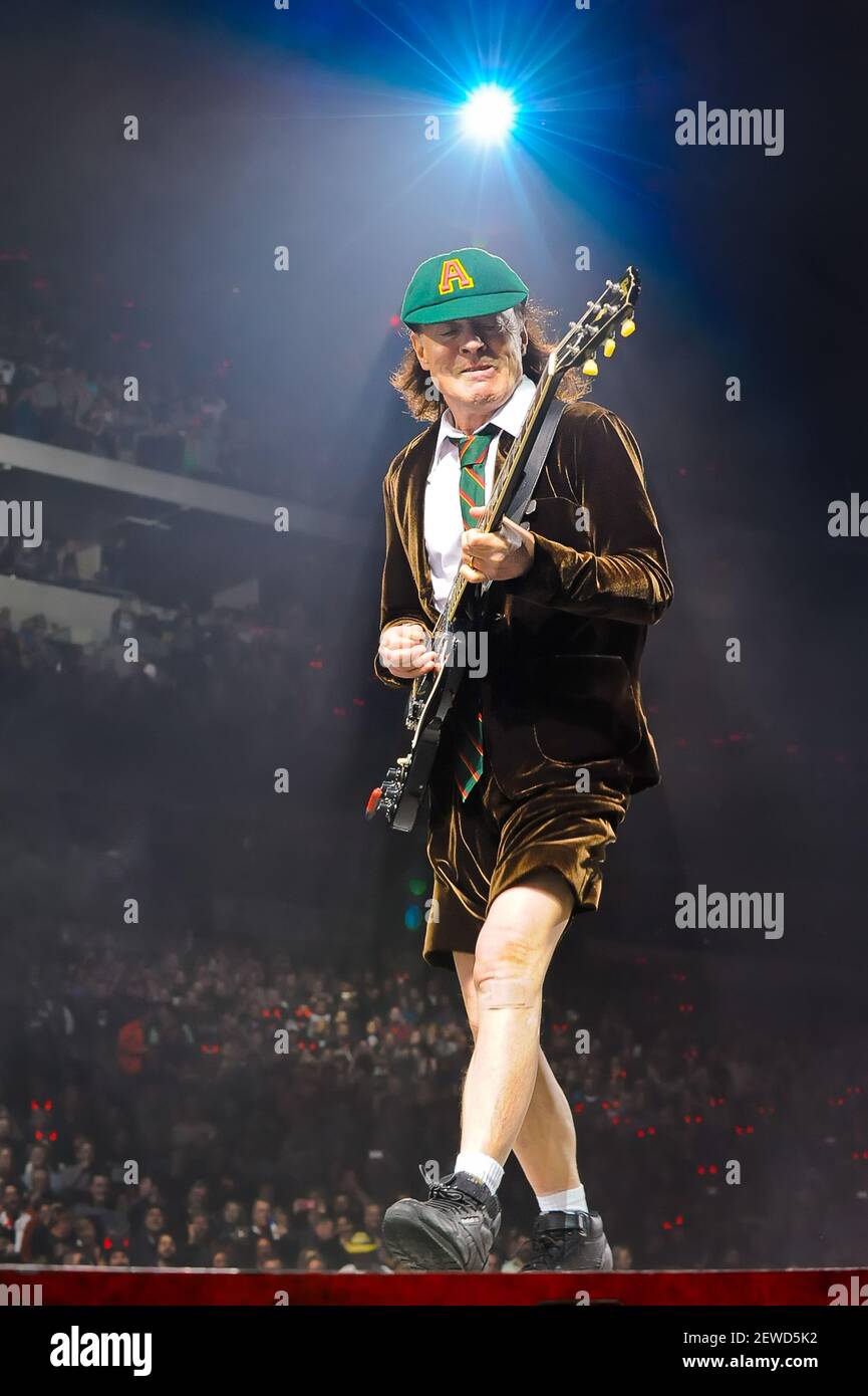 Angus Young performs with AC/DC on the Rock or Bust Tour at the ...