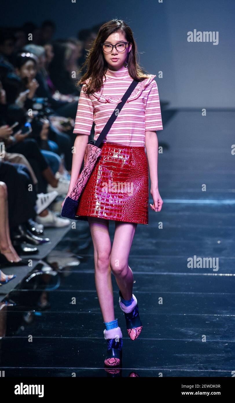 South Korean Model On The Runway During A Hera 16 F W Seoul Fashion Week Designer By Kim Ji Eun Fashion Show At Dongdaemoon Design Plaza Ddp In Seoul South Korea On March 23 16