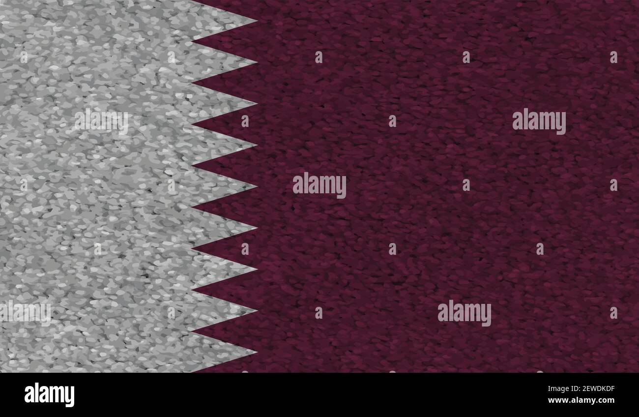 Qatar flag with waving grunge texture. Vector background. Stock Vector