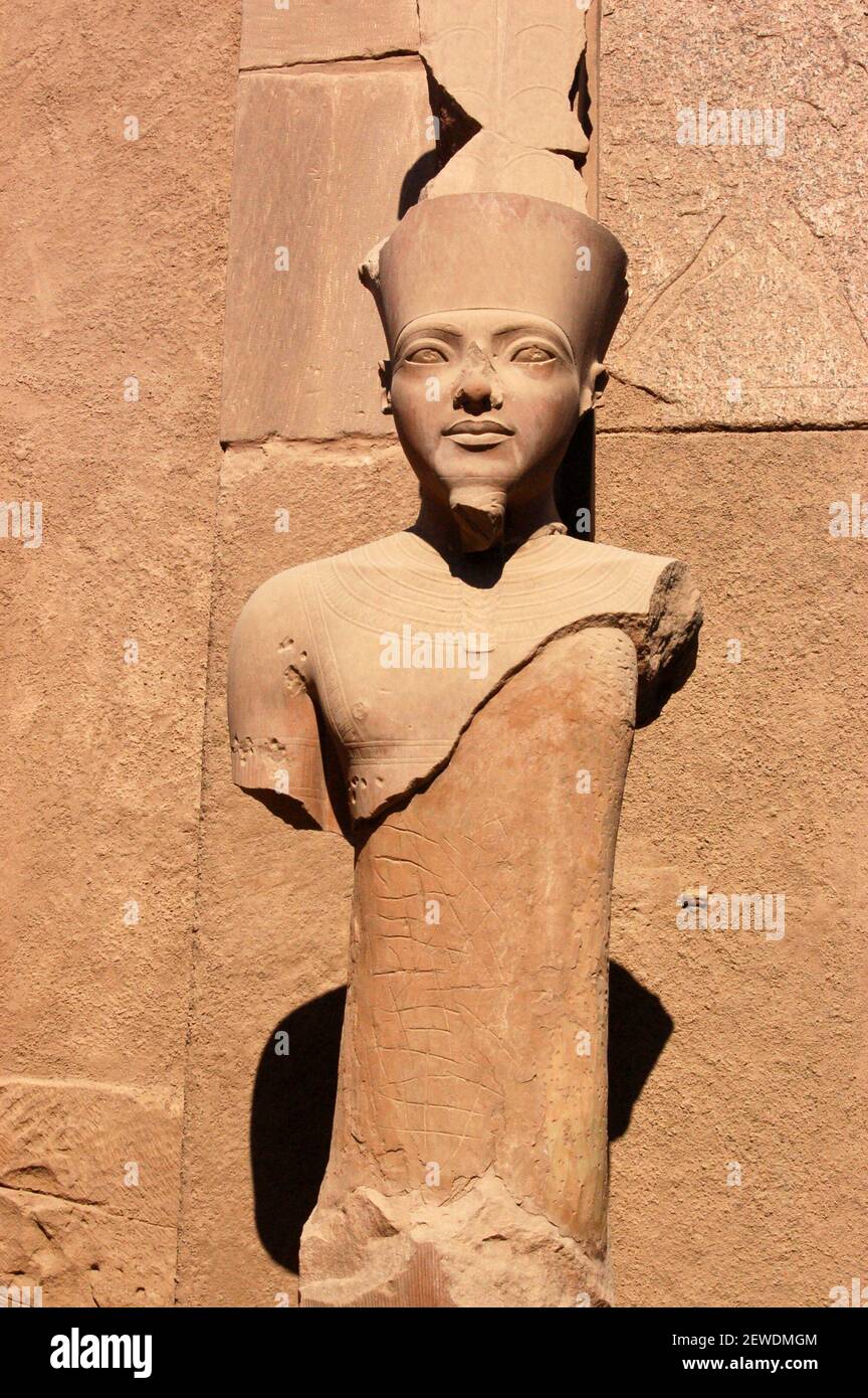 Statue of Ramses II at the Temple of Karnak in Luxor, Egypt Stock Photo ...