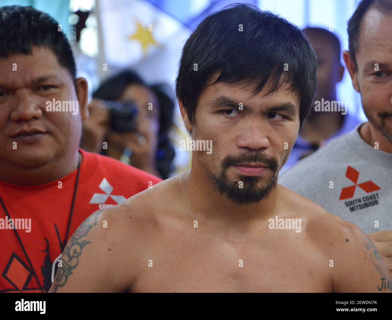 Manny Pacquiao at the Manny Pacquiao Los Angeles Media Workout held at the Wild Card Boxing Club in Los Angeles, CA on Wednesday, March 30, 2016 (Photo By Sthanlee B. Mirador) *** Please Use Credit from Credit Field *** Stock Photo