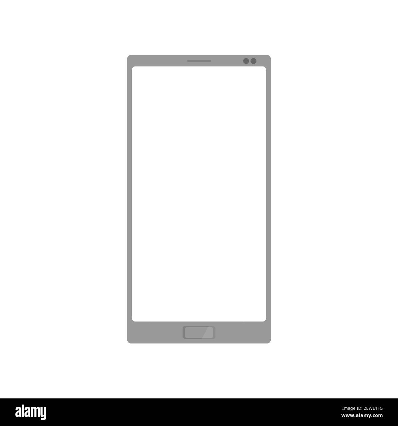 A gray phone with a square button and two cameras. Flat vector ...
