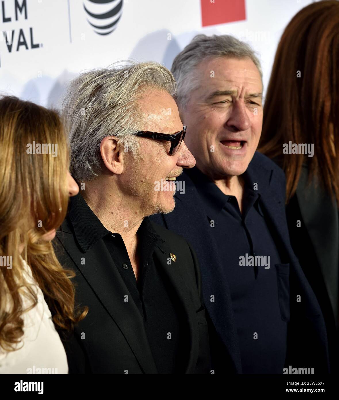 Actors Harvey Keitel and Robert De Niro attend the 40th anniversary