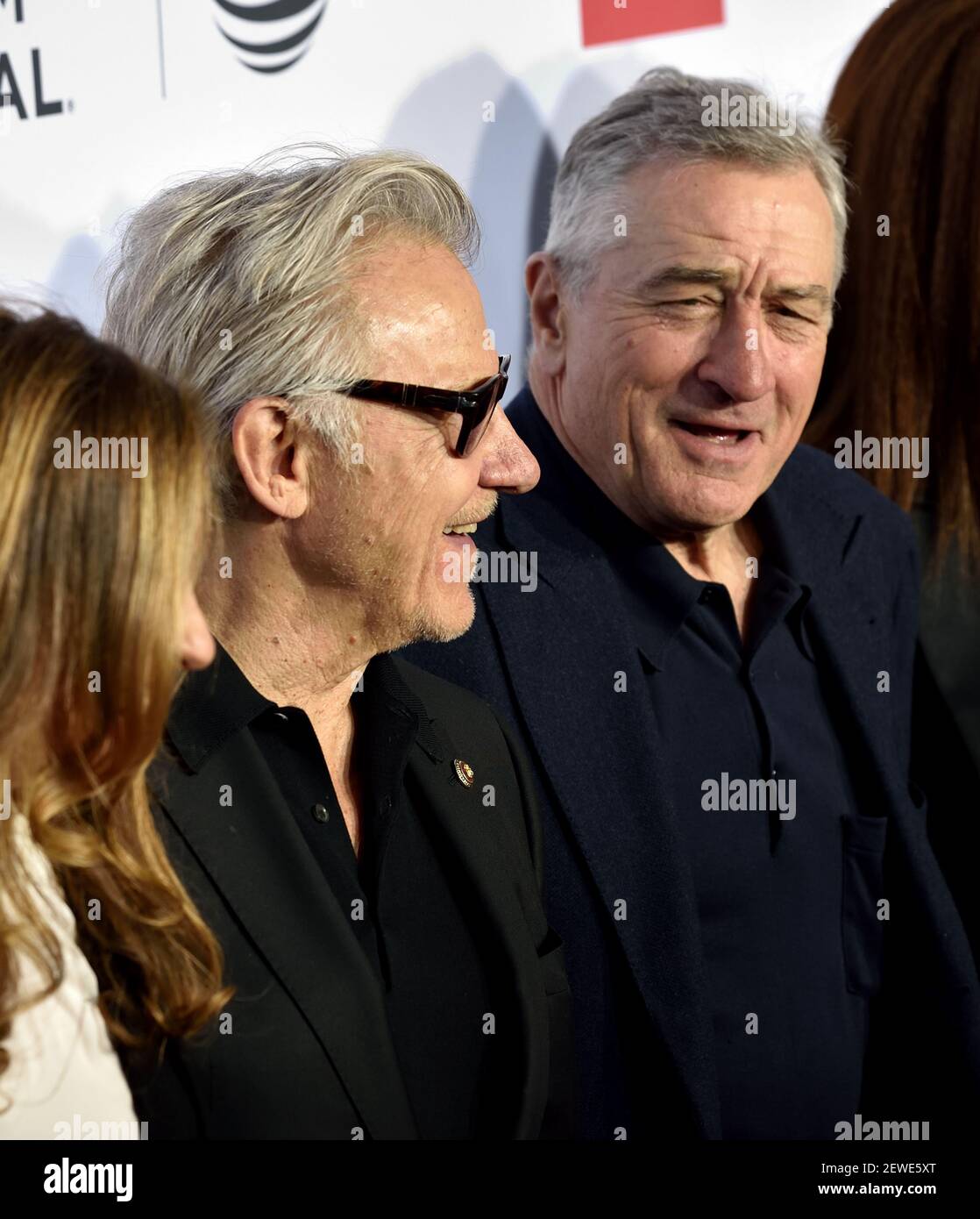 Actors Harvey Keitel and Robert De Niro attend the 40th anniversary