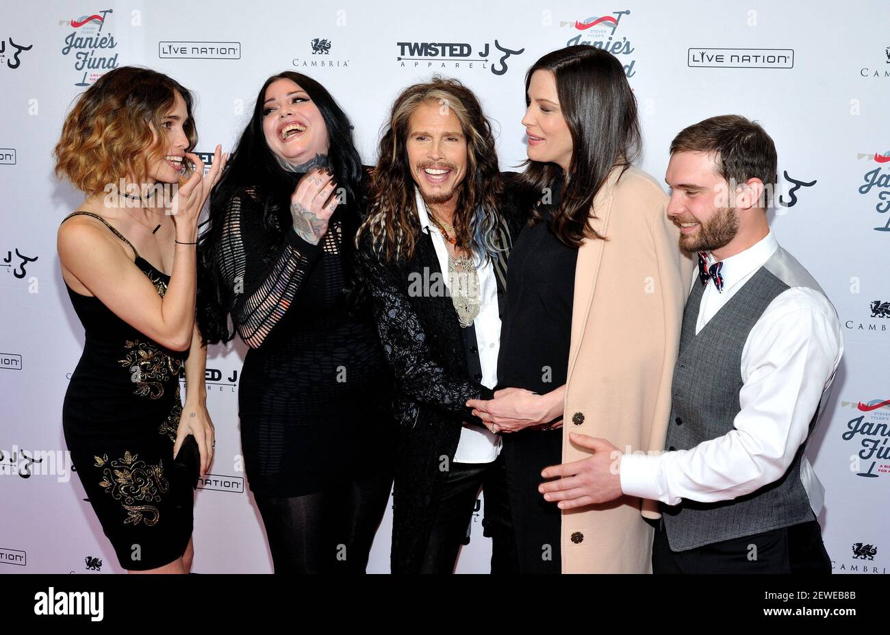 Musician Steven Tyler and his children Chelsea, Mia and Liv Tyler and Taj  Talerico attend the Steven TylerOut on a Limb concert to benefit Janie's  Fund at David Geffen Hall at Lincoln