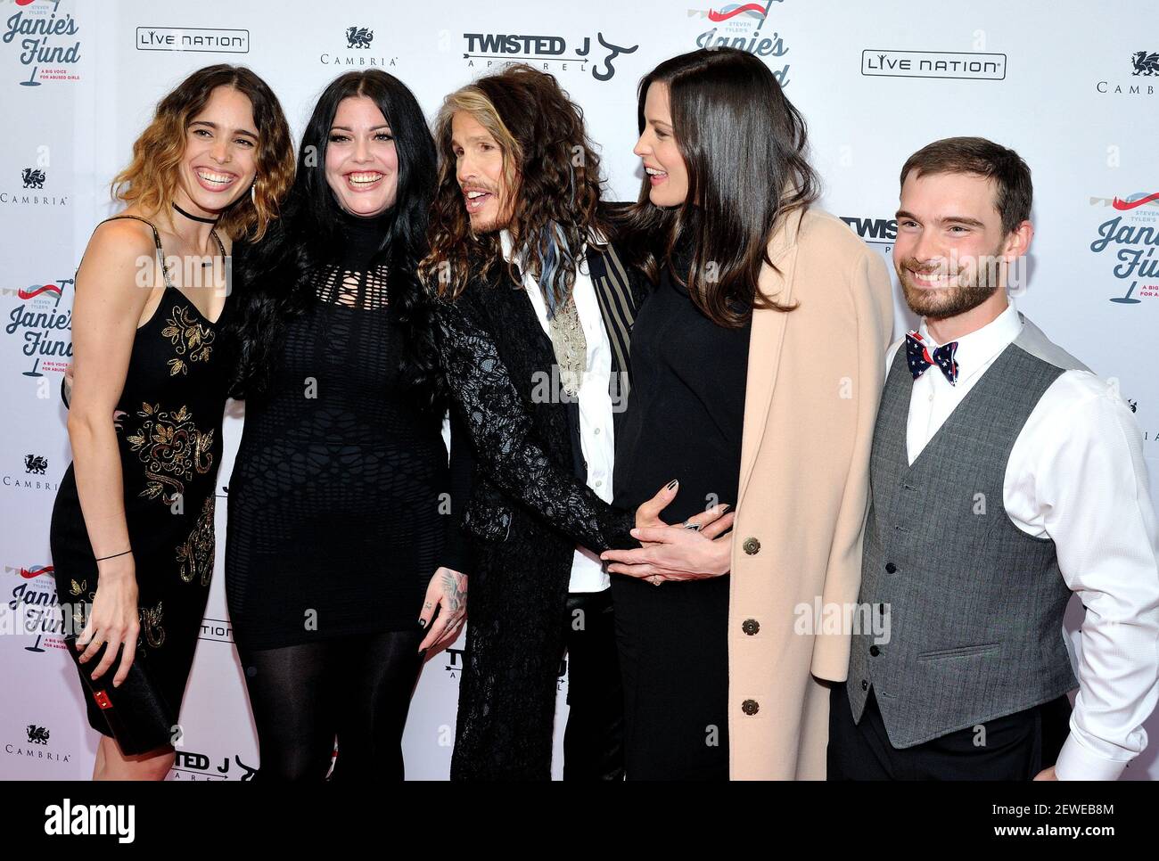 Musician Steven Tyler and his children Chelsea, Mia and Liv Tyler and Taj  Talerico attend the Steven TylerOut on a Limb concert to benefit Janie's  Fund at David Geffen Hall at Lincoln