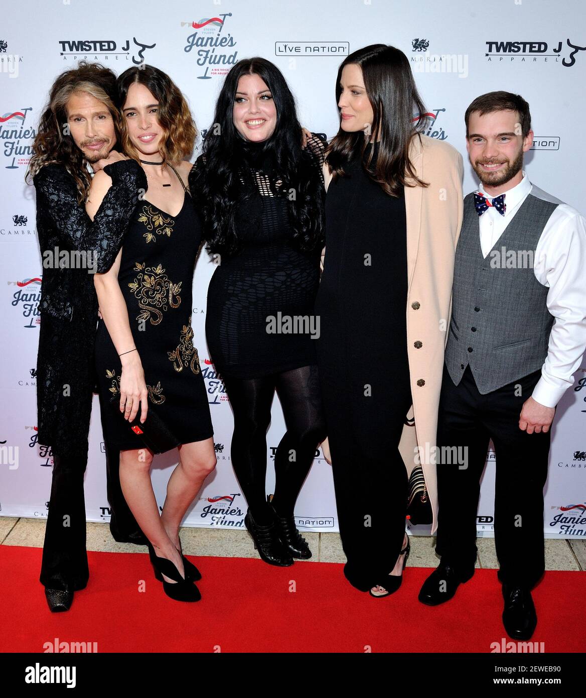 Musician Steven Tyler and his children Chelsea, Mia and Liv Tyler and Taj  Talerico attend the Steven TylerOut on a Limb concert to benefit Janie's  Fund at David Geffen Hall at Lincoln