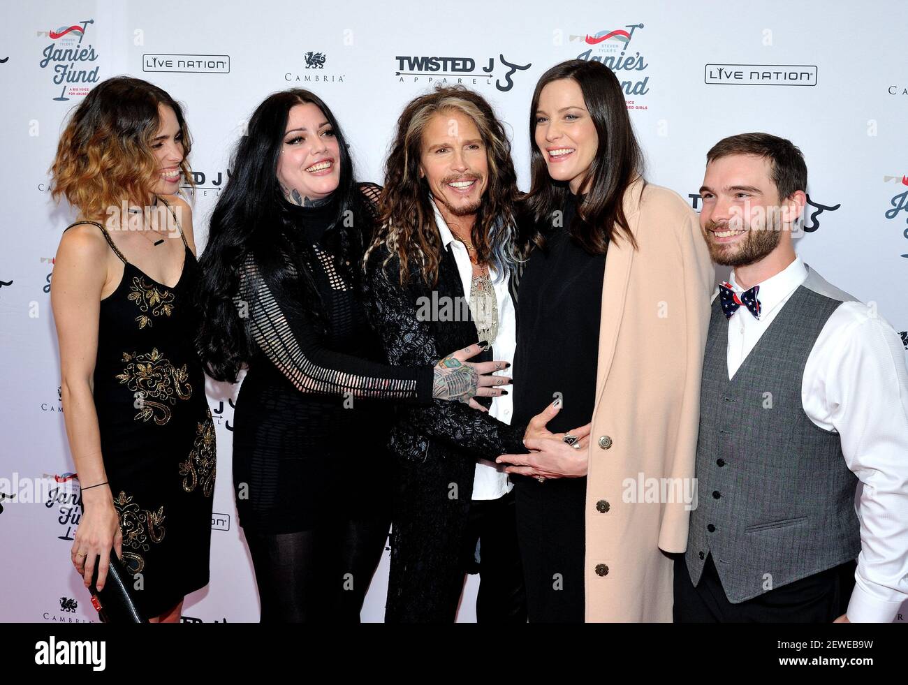 Musician Steven Tyler and his children Chelsea, Mia and Liv Tyler and Taj  Talerico attend the Steven TylerOut on a Limb concert to benefit Janie's  Fund at David Geffen Hall at Lincoln