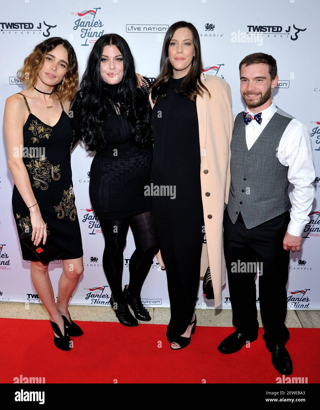 Chelsea Tyler, left, Mia Tyler, Steven Tyler, Liv Tyler and Taj Tallarico  are seen at “Steven Tyler…OUT ON A LIMB” at Lincoln Center on Monday, May  2, 2016 in New York. (Photo