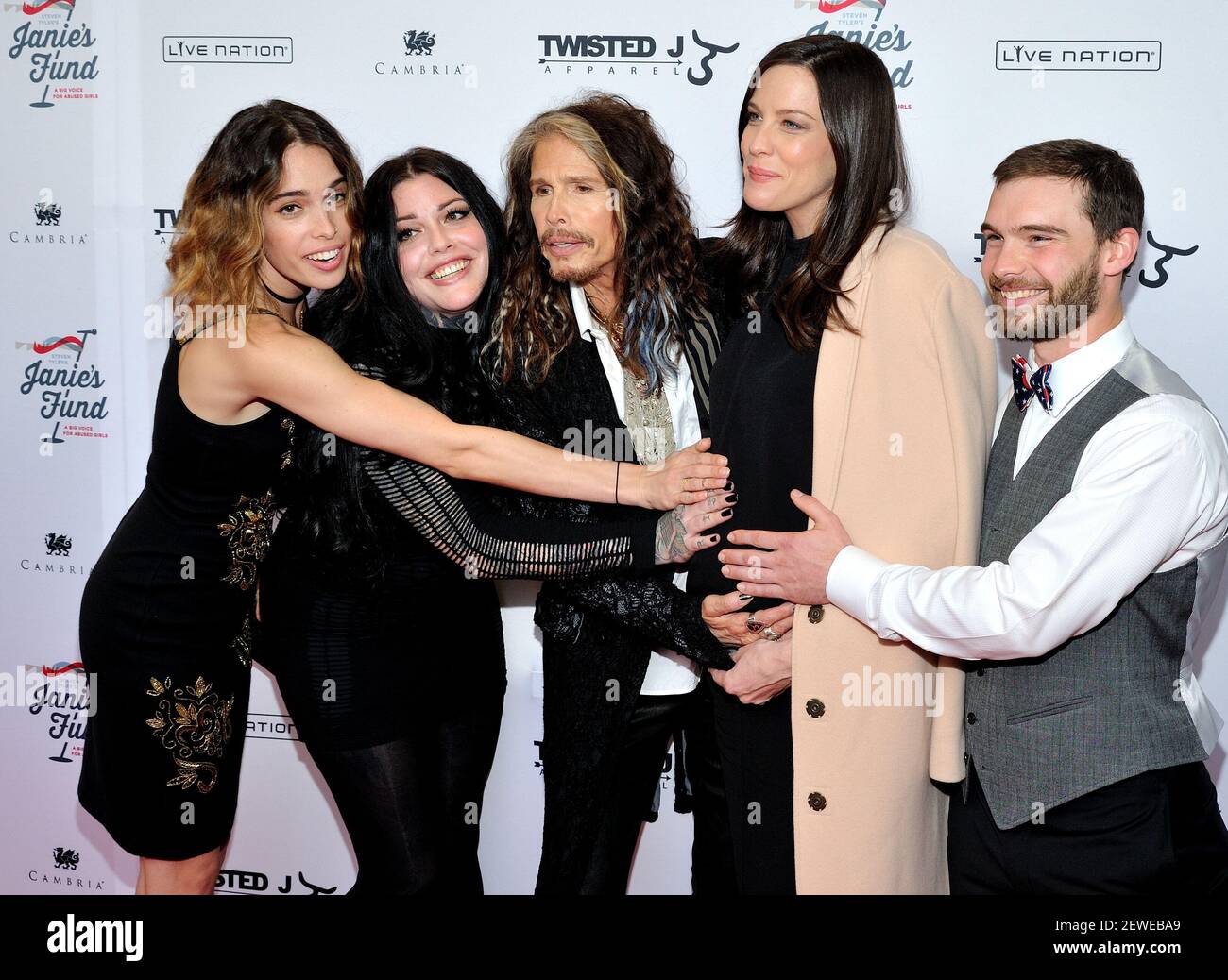 Musician Steven Tyler and his children Chelsea, Mia and Liv Tyler and Taj  Talerico attend the Steven TylerOut on a Limb concert to benefit Janie's  Fund at David Geffen Hall at Lincoln