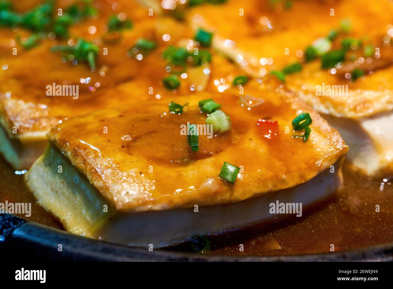 A delicious Chinese dish, braised tofu in abalone sauce Stock Photo Alamy