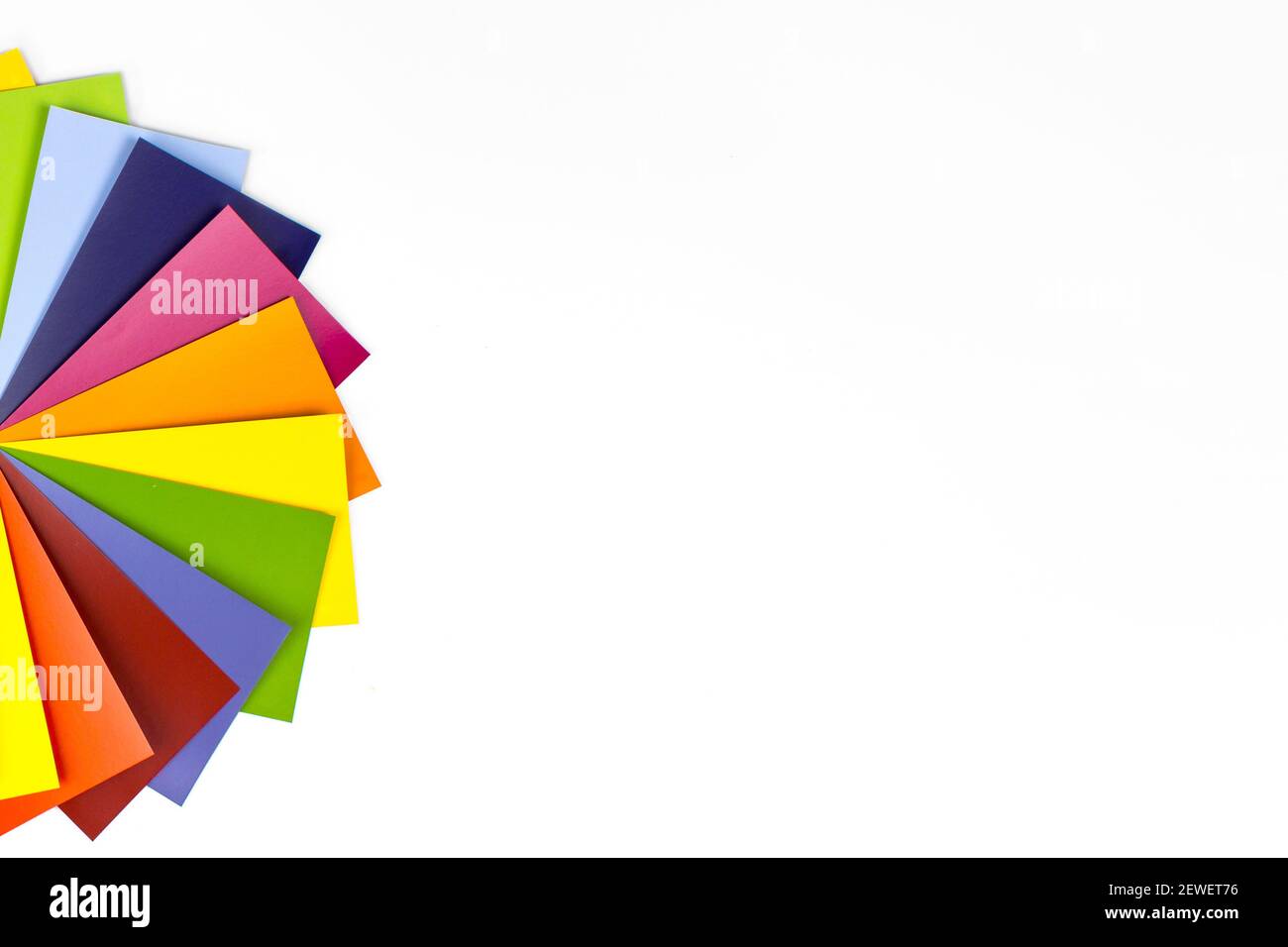 Rainbow Color Palette On White. RGB. CMYK. Designer color chart spectrum. Stock Photo