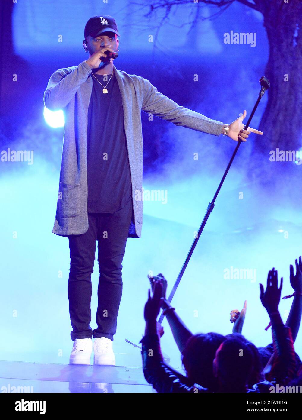LOS ANGELES JUNE 26 Bryson Tiller performs on the 2016 BET Awards at