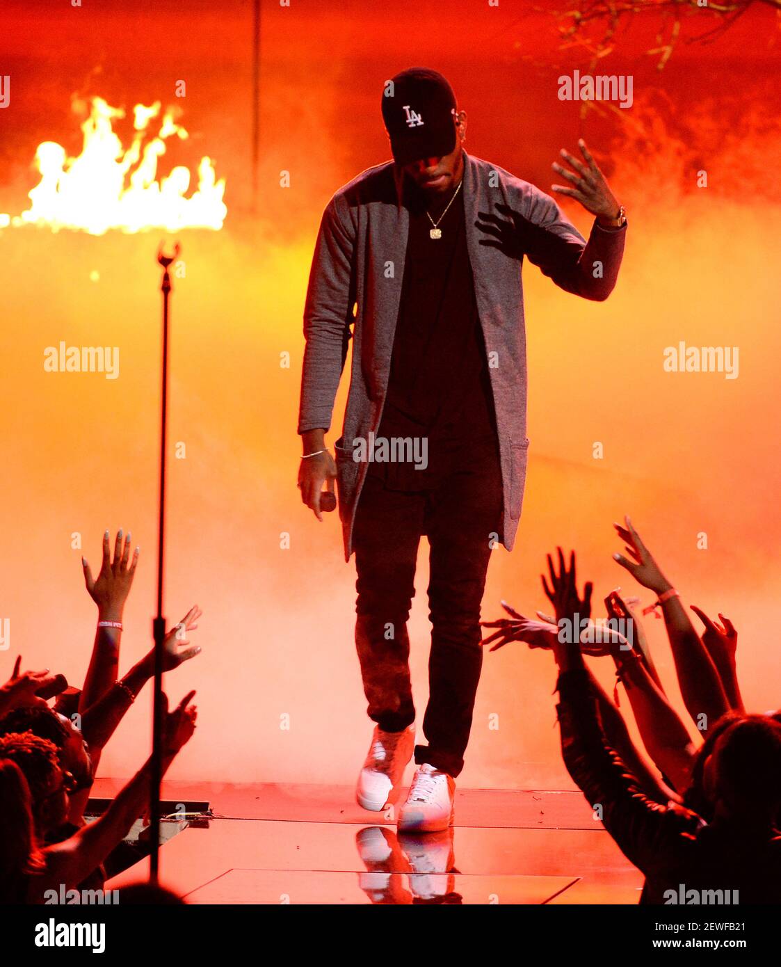 LOS ANGELES JUNE 26 Bryson Tiller performs on the 2016 BET Awards at