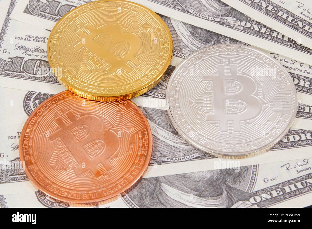 Choice between traditional money and crypto coins of bitcoin and ethereum,  money on phone with green screen isolated on white background Stock Photo -  Alamy
