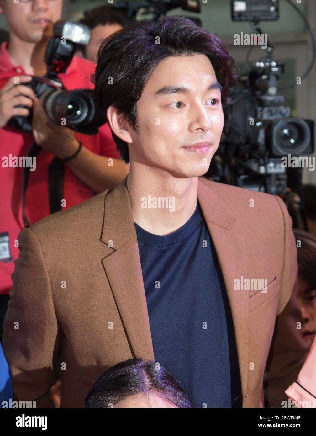 18 July 2016 - Seoul, South Korea : South Korean actor Gong Yoo, attends  photo call for the new film 'Train to Busan' premiere at Time Square in  Seoul, South Korea on