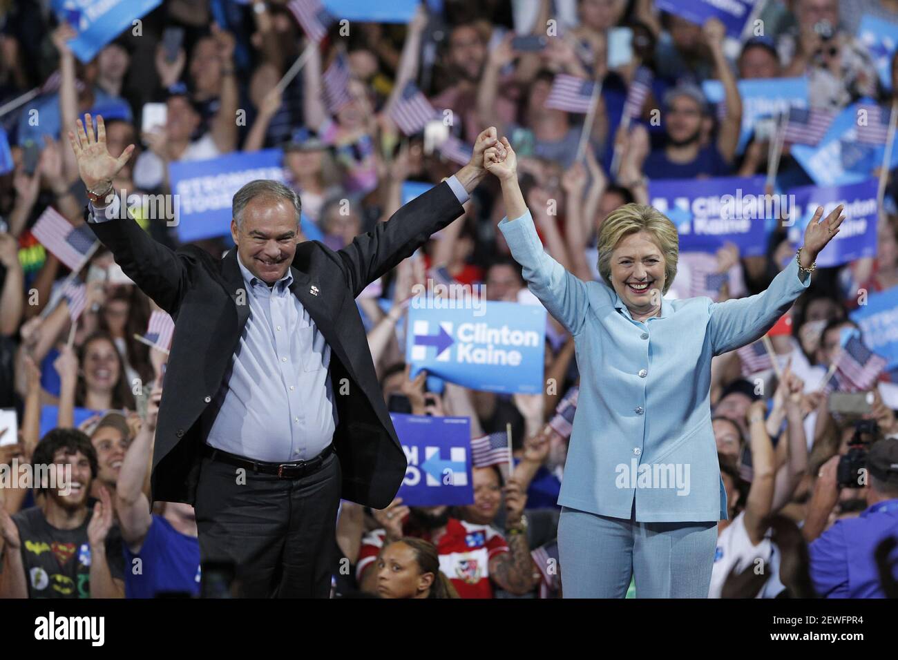 Democratic presidential candidate Hillary Clinton introduces running