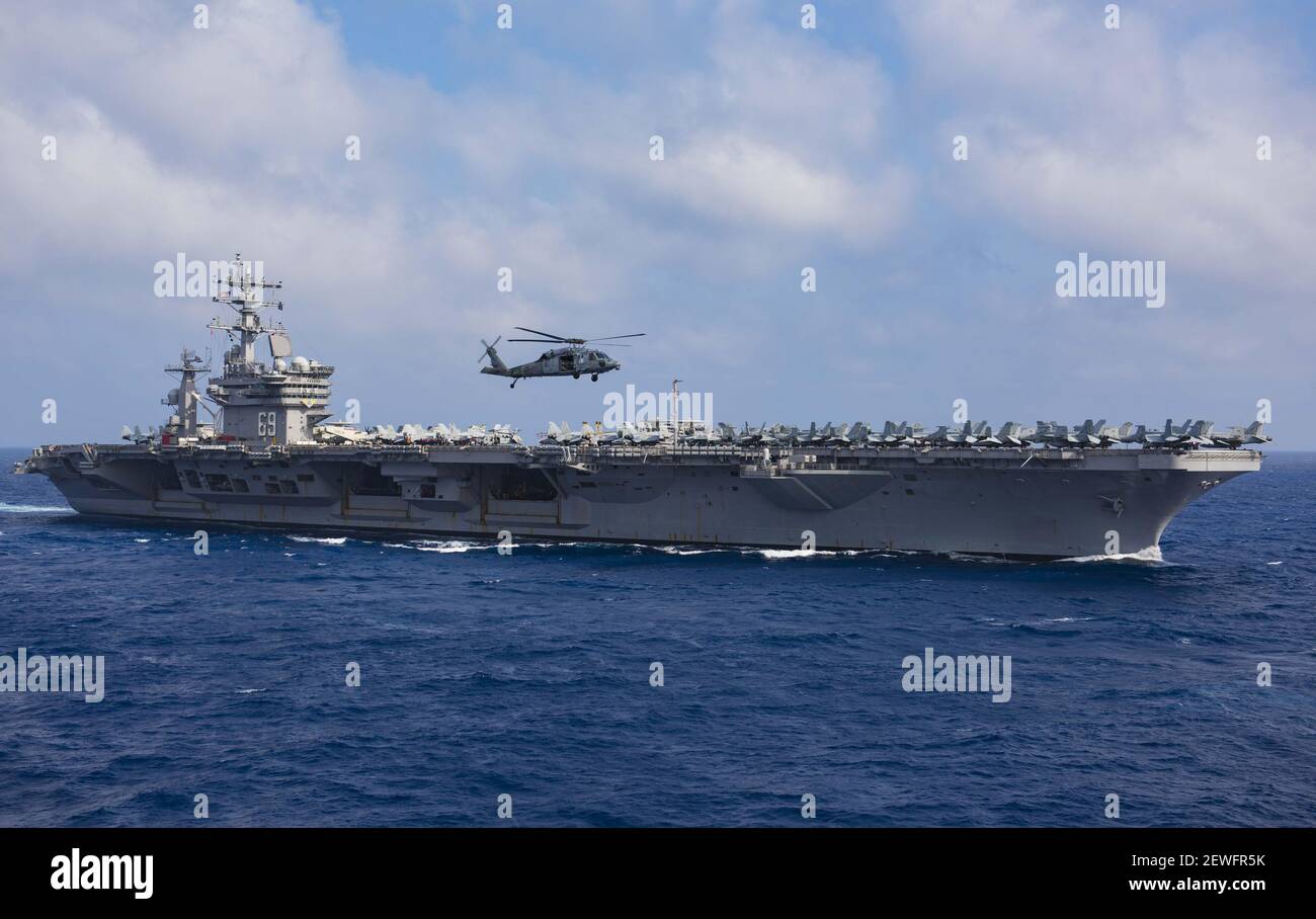 An MH-60S Seahawk helicopter assigned to the Dusty Dogs of Helicopter ...