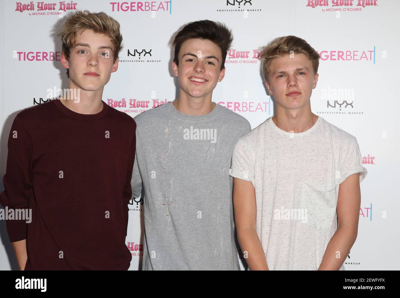 Blake Richardson, George Smith and Reece Bibby of New Hope Club at Tiger  Beat's Pre-Party Around FOX's Teen Choice Awards held at HYDE Sunset:  Kitchen + Cocktails on July 28, 2016 in