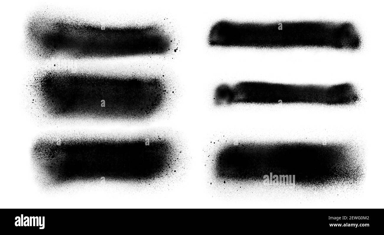 Black paint spray line brushes isolated on white background Stock Photo -  Alamy