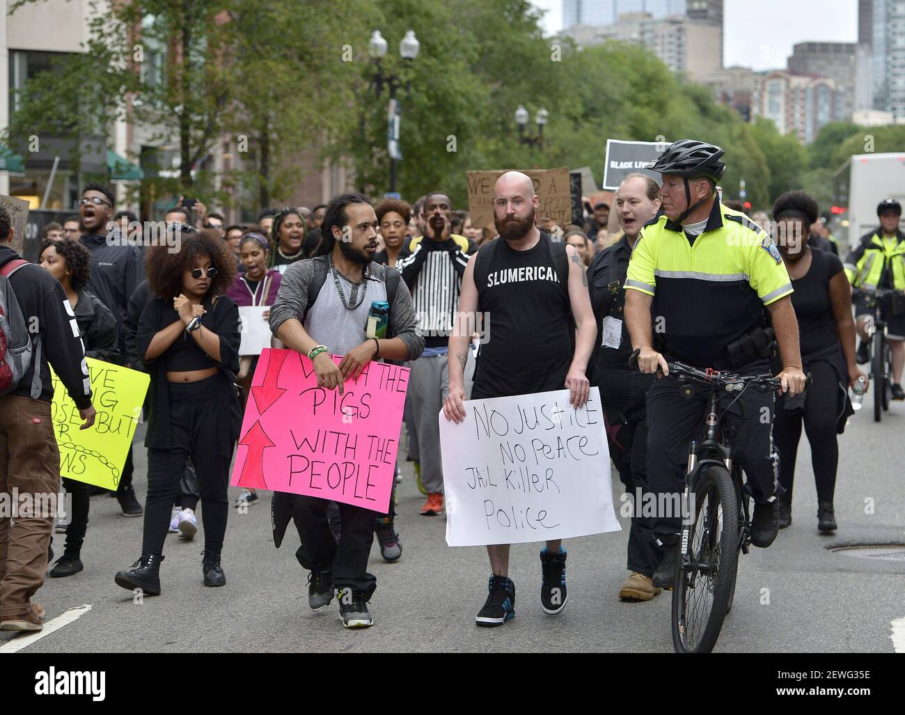 Several hundred Black Lives Matter protestors gathered to march in ...
