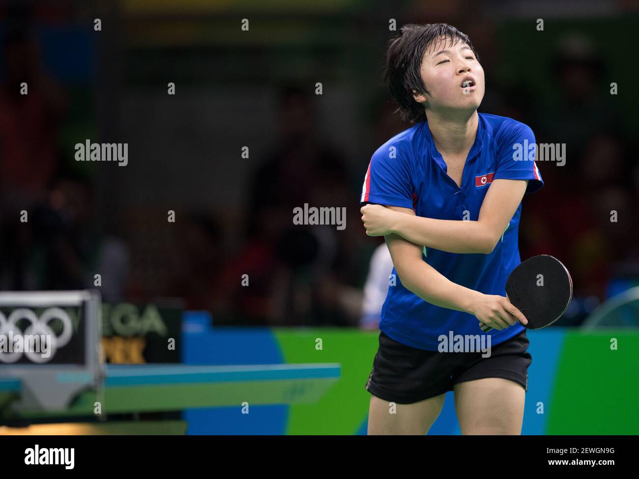 TABLE TENNIS - KIM Song I (PRK) during the semi final of table tennis Rio  2016 Olympics held in Pavilion 3 of Riocentro. NOT AVAILABLE FOR LICENSING  IN CHINA (Photo: Marcelo Machado
