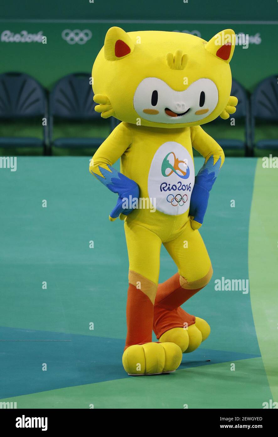 RIO DE JANEIRO, RJ : RIO 2016 OLYMPICS - Vinicius mascot at the Rio  Olympic Arena for Olympics 2016 held in Rio de Janeiro, RJ. (Photo: Rodolfo  Buhrer/La Imagem/Fotoarena) *** Please