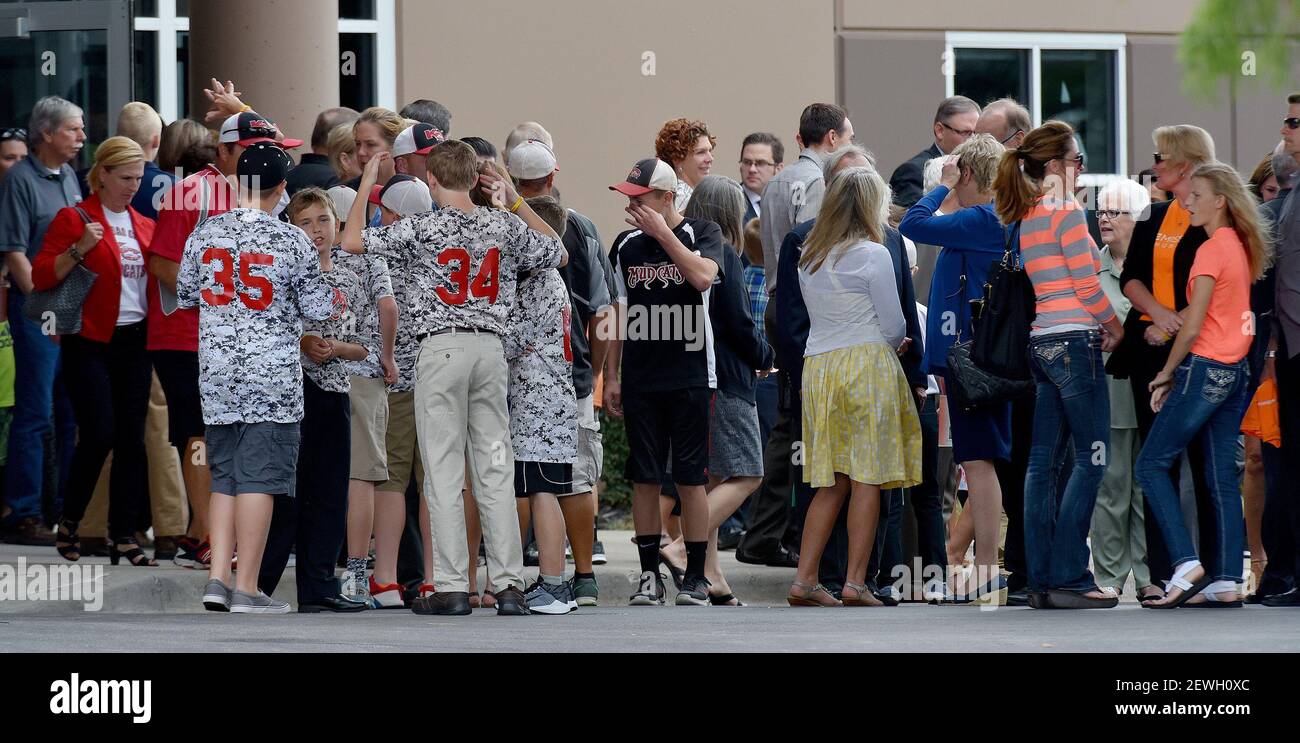 Family and friends of Caleb Schwab leave Life Mission Church on Friday ...