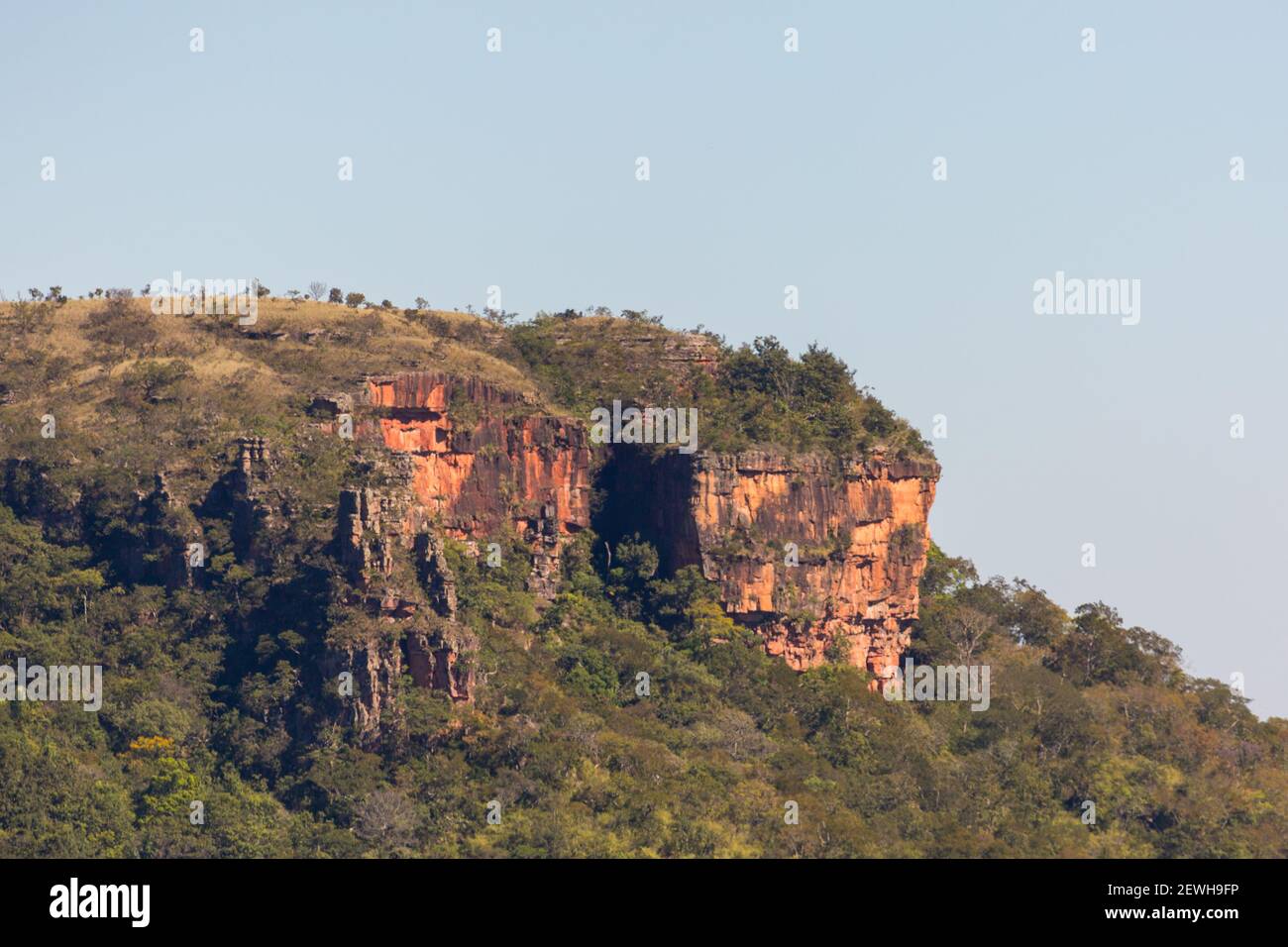 Rock formation on the Plateau of the Chapada dos Guimaraes Nationalpark in Mato Grosso, Brazil Stock Photo