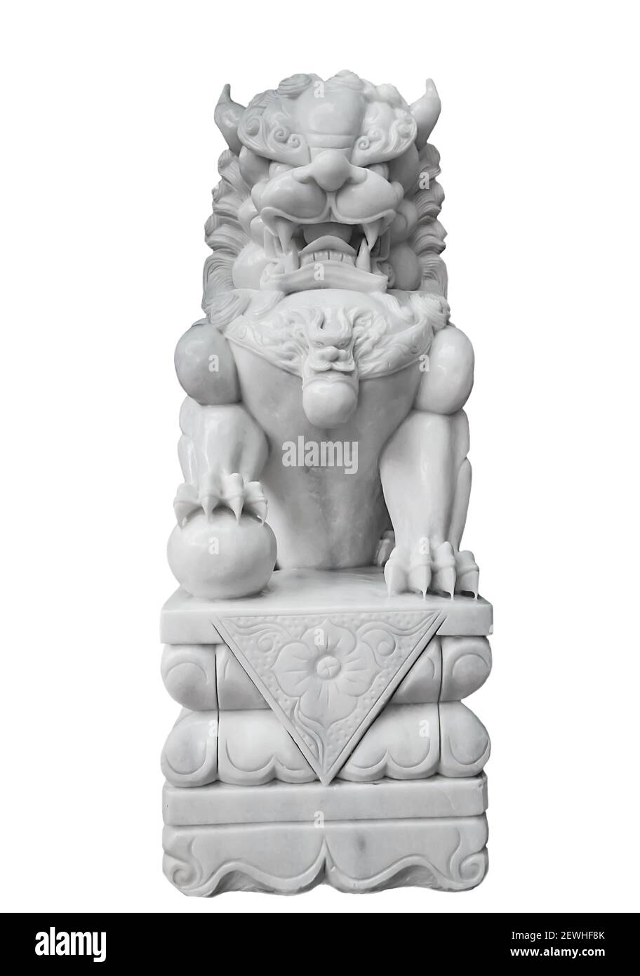 Male lion with paw on ball Cut Out Stock Images & Pictures Alamy