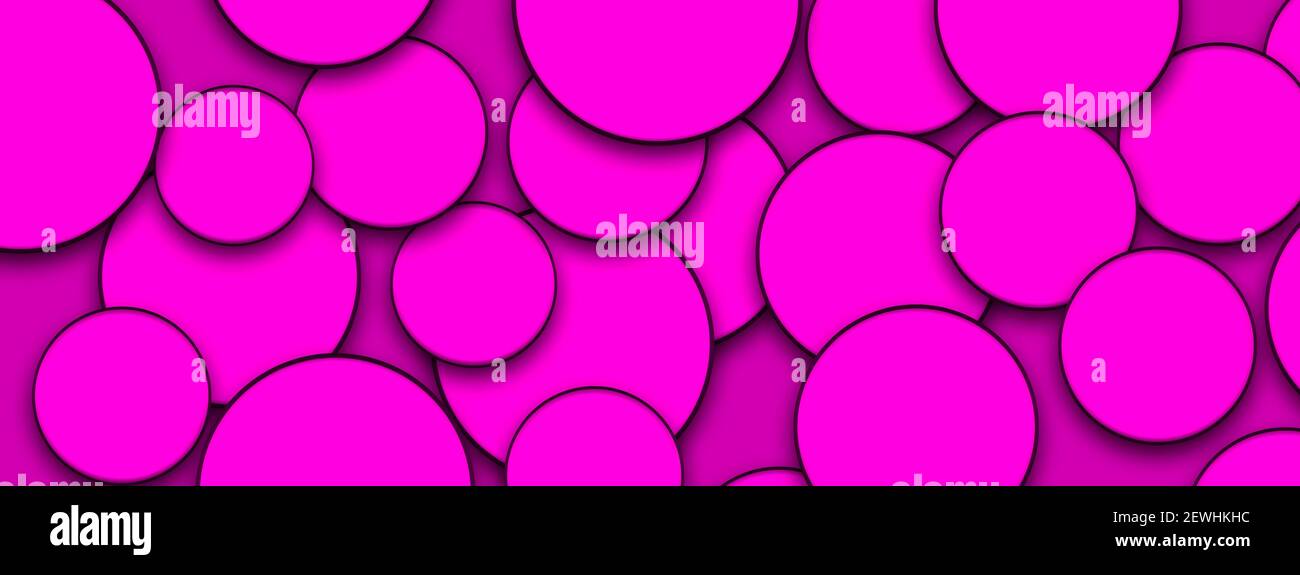 Abstract modern pink background with circles for futuristic banner concept Stock Photo