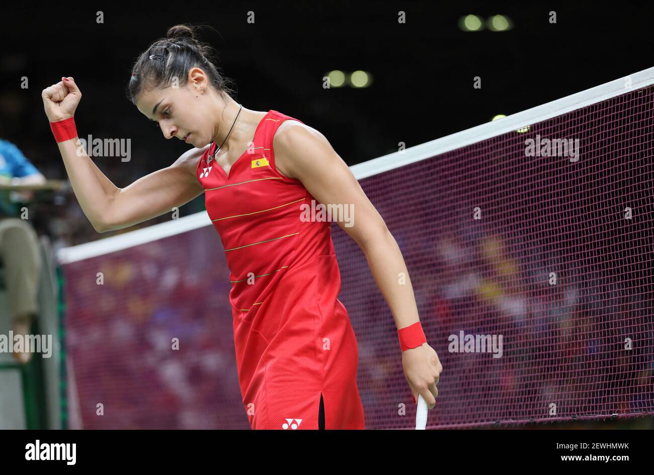 Aug 19 16 Rio De Janeiro Brazil Carolina Marin Esp Competes Against V Sindhu Pusarla Ind In A Women S Single Gold Medal Badminton Match At Riocentro Pavilion 4 During The Rio