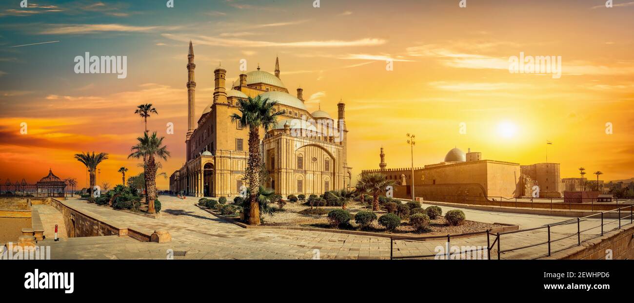 The great Mosque of Muhammad Ali Pasha in Cairo Egypt. Stock Photo