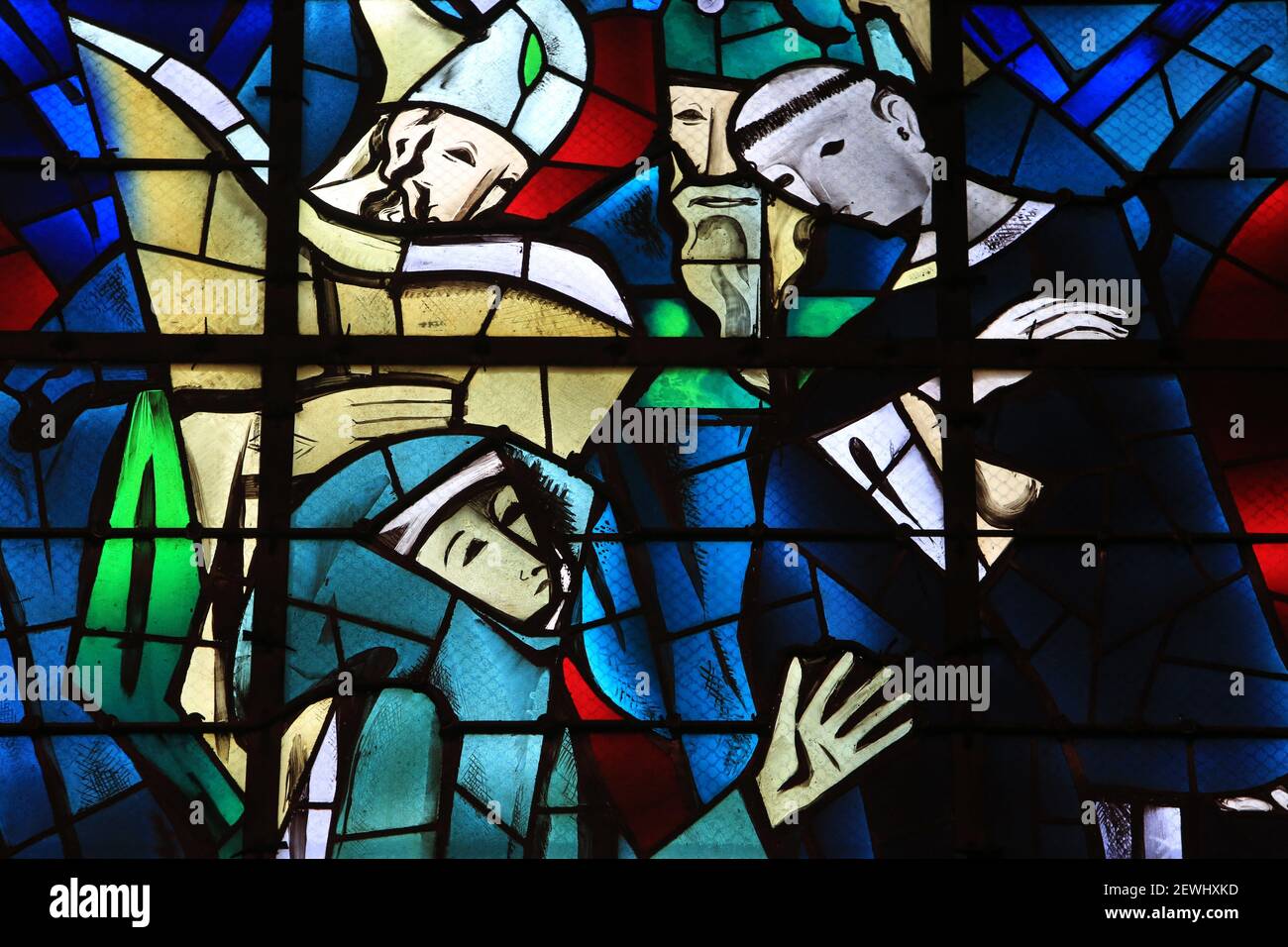 Stained glass window of Joan of Arc. 1951/1956. Work of the master