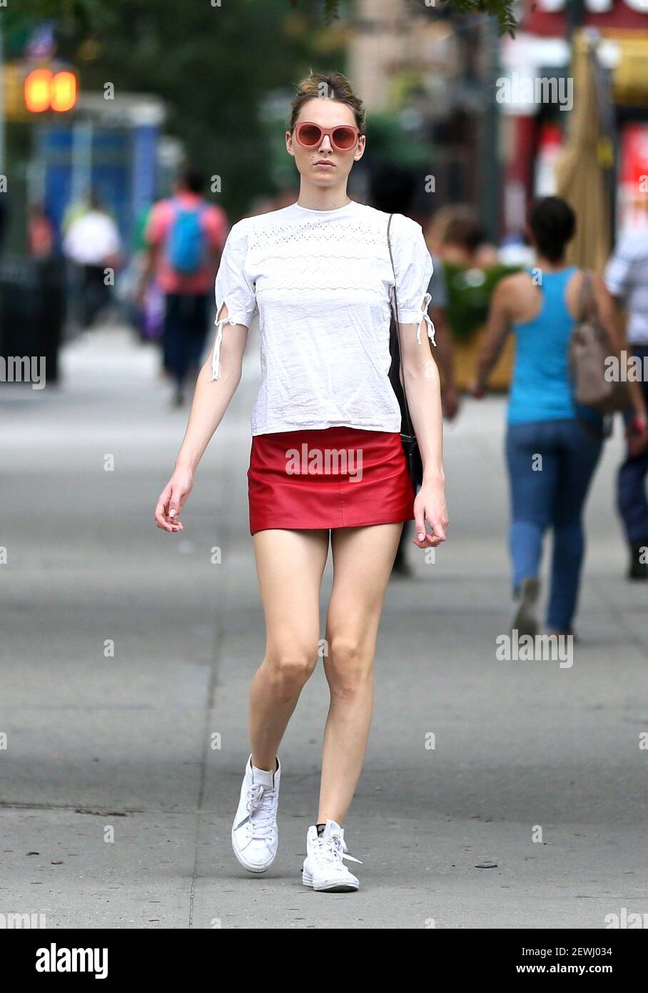 Transgender model Andreja Pejic is seeing walking in the East Village