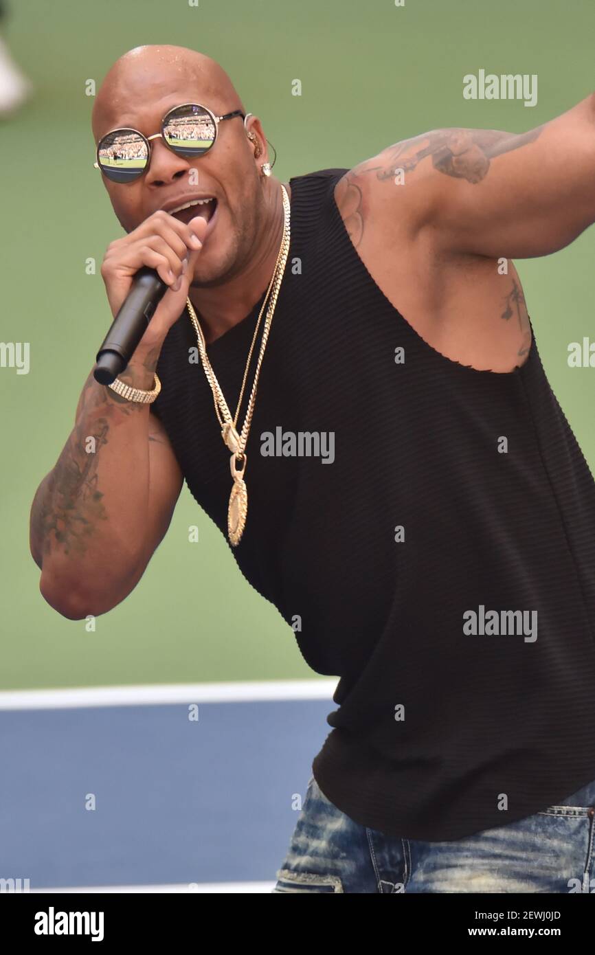 Rapper Flo Rida performs during Arthur Ashe Kids' Day prior to the ...