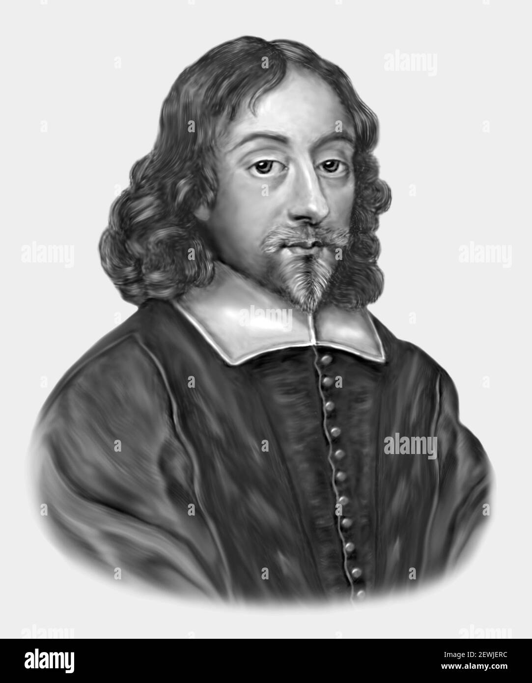 Thomas Browne 1605-1682 English Polymath Author Stock Photo