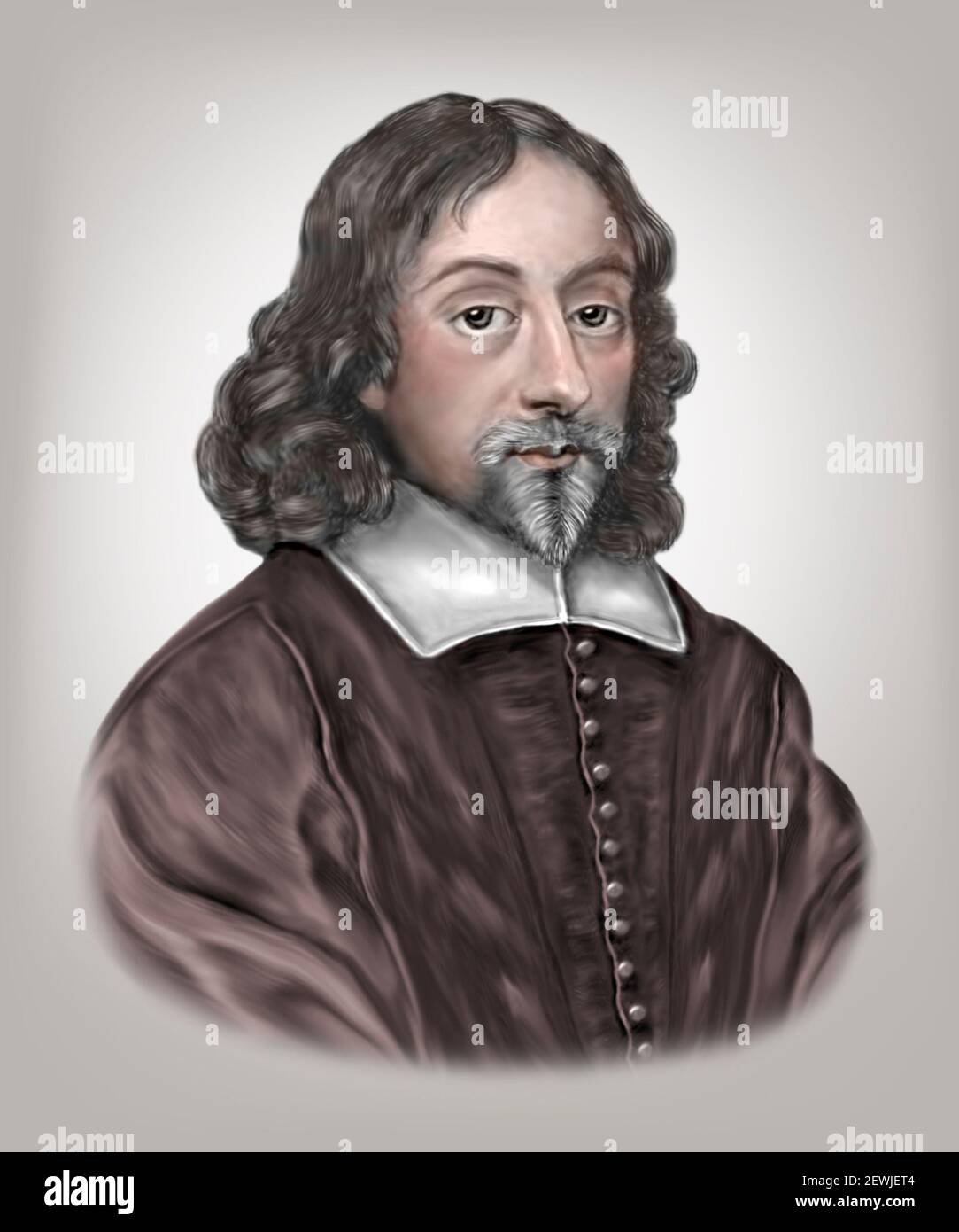 Thomas Browne 1605-1682 English Polymath Author Stock Photo