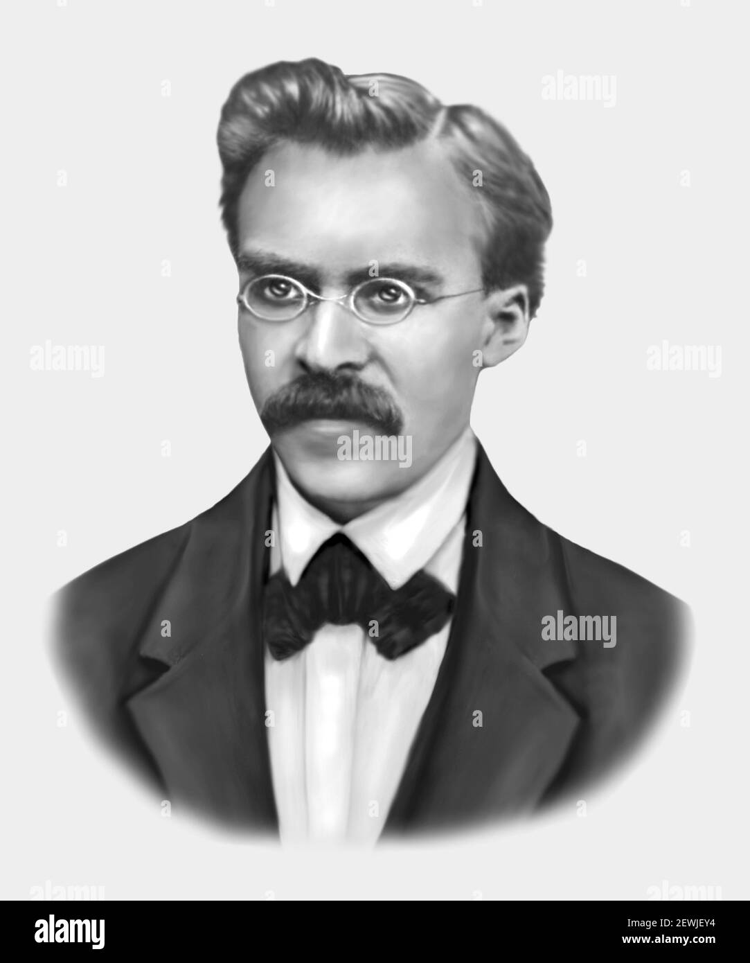 Friedrich Nietzsche 1844-1900 German Philosopher Cultural Critic Composer Poet Writer Stock Photo