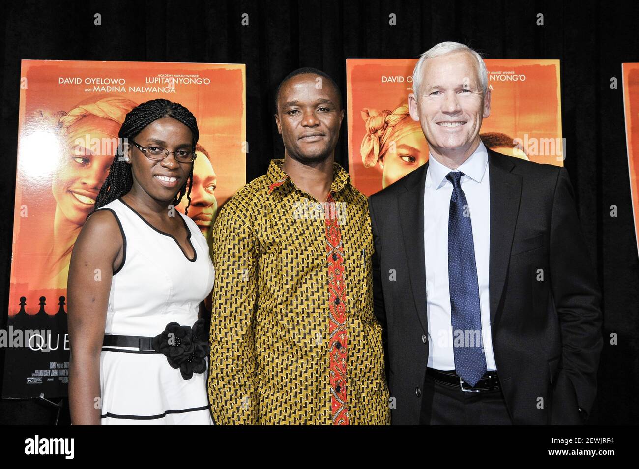 Phiona Mutesi and Robert Katende attend a special screening of Walt