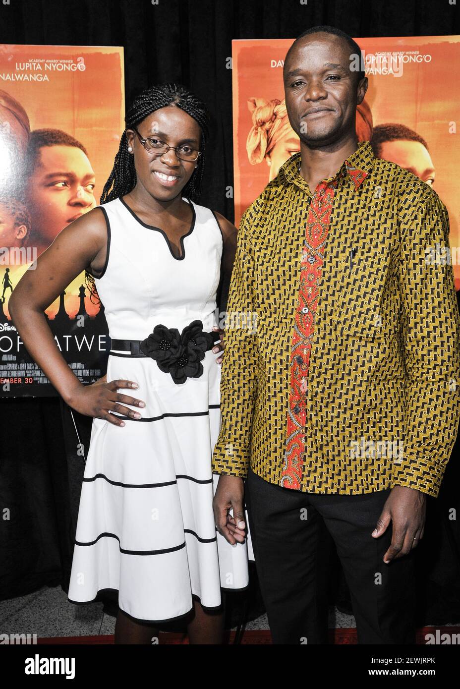 Phiona Mutesi and Robert Katende attend a special screening of Walt