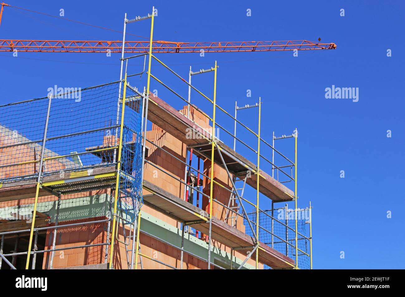 Building Site With A Detached House Under Construction Stock Photo Alamy