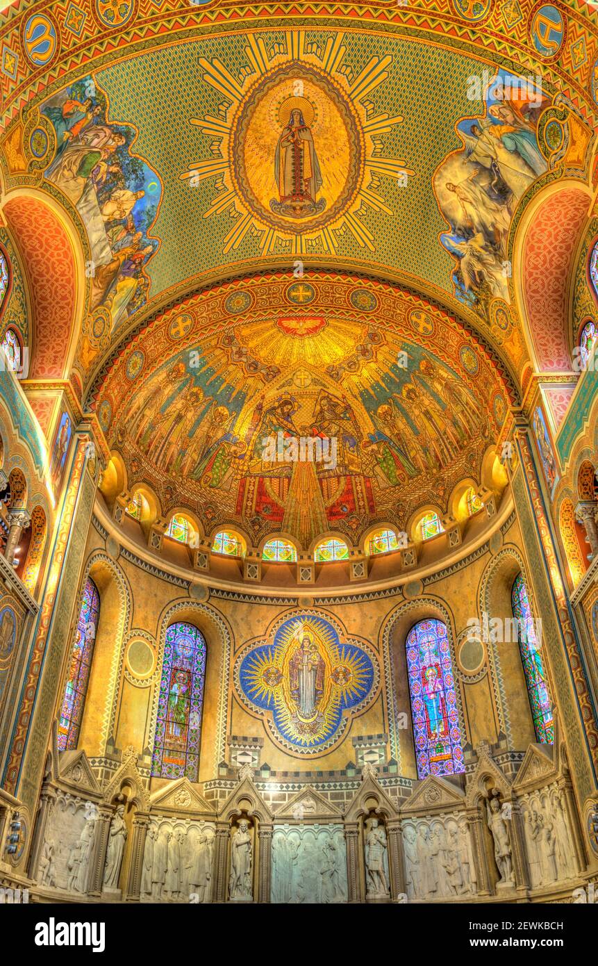 Interior of the Szeged Cathedral, HDR Image Stock Photo
