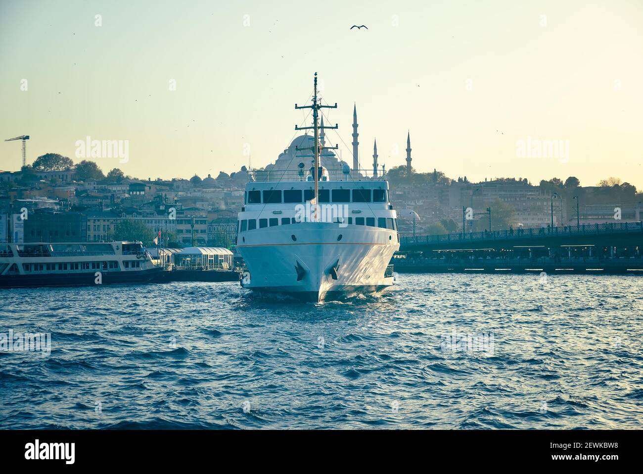 The passenger ship is on the Bosphorus in Istanbul Stock Photo - Alamy