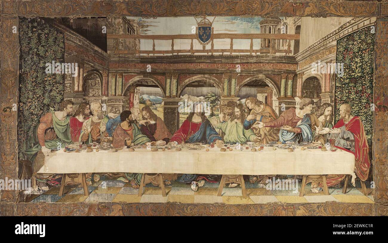 Tapestry of the Leonardo da Vinci's last supper. Vatican Museums, Room