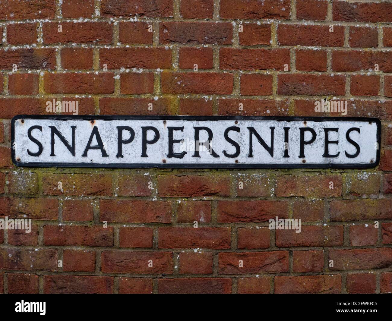 An unusual road name, 'Snappersnipes' in Westbury, Wiltshire, England, UK. Stock Photo