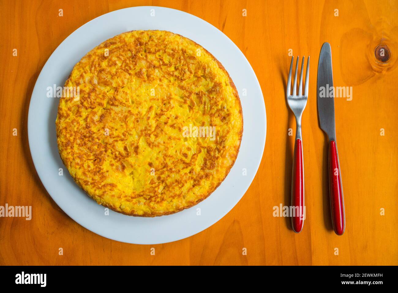 Spanish omelet. View from above. Stock Photo