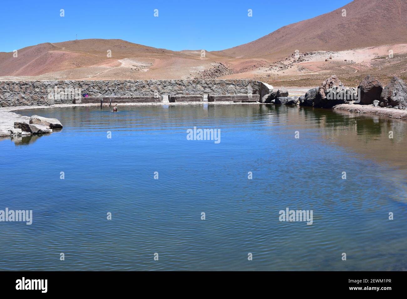 El Tatio Geyser Field. Hot spring pool. San Pedro de Atacama, Antofagasta, Chile. Stock Photo