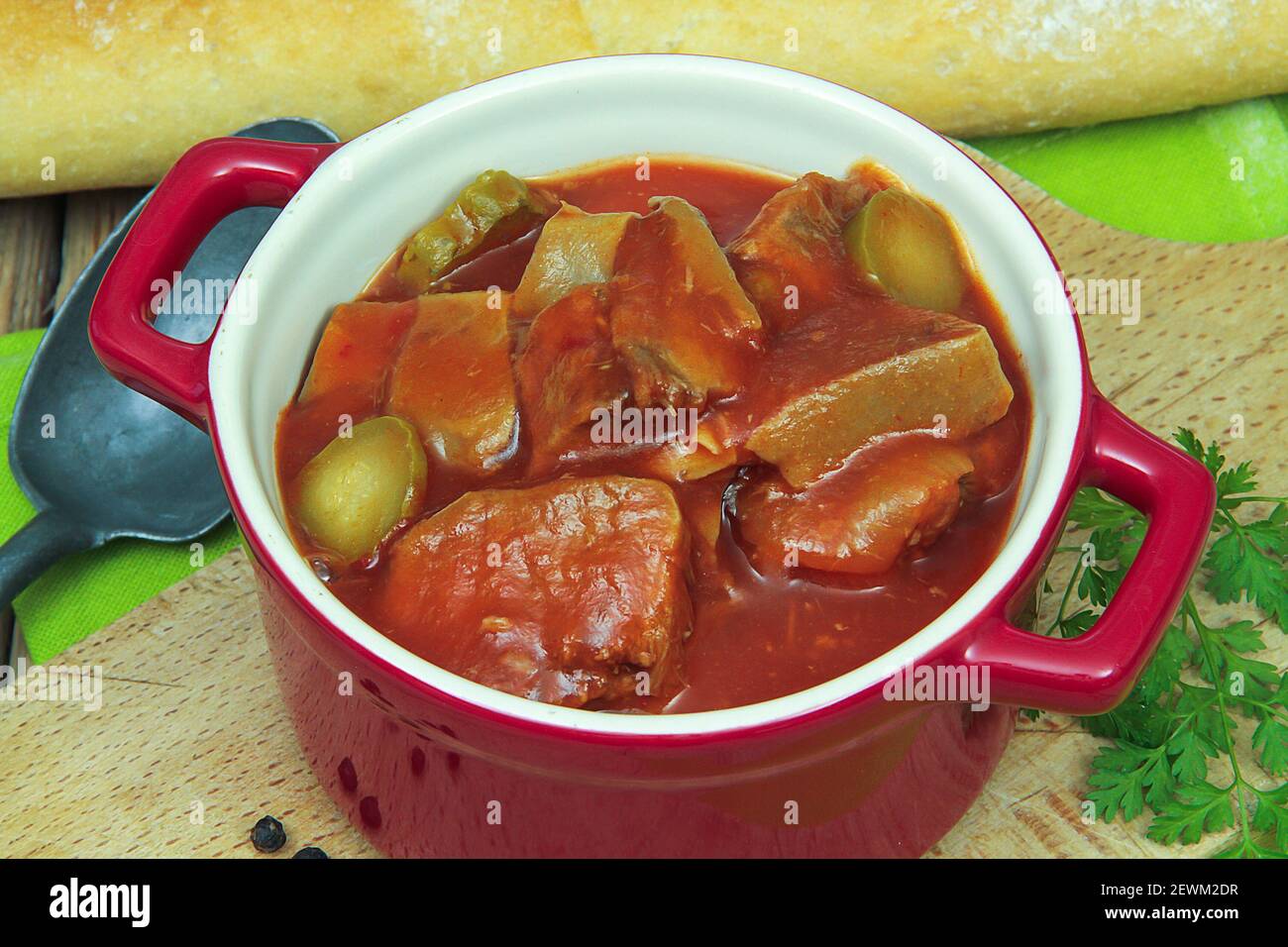 beef tongue in tomato sauce Stock Photo Alamy