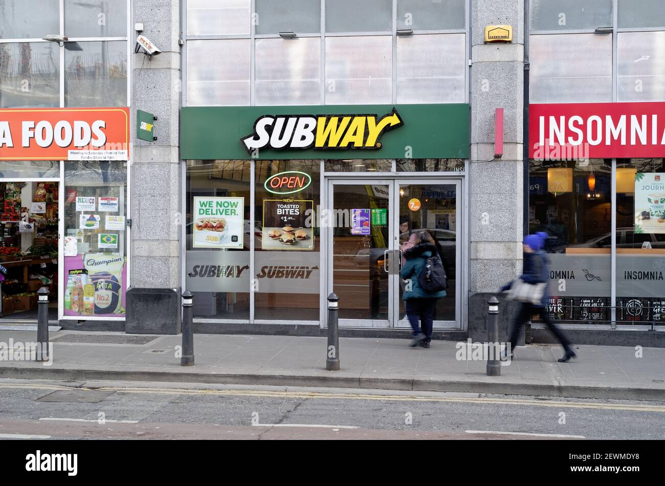DUBLIN, IRELAND - Mar 05, 2020: Subway store in Dublin city centre. It's a fast-food franchise restaurant. Stock Photo